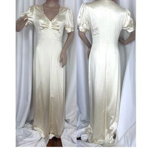 Vintage Shannon McLean Satin Gown Rhinestone Embellished Wedding(?) Gown Dress